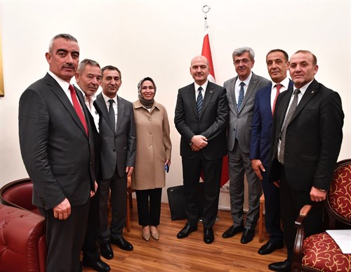 Belediye Başkanımız Ahmet Buran İçişleri Bakanımız Sn. Süleyman Soylu'yu ziyarette bulundu